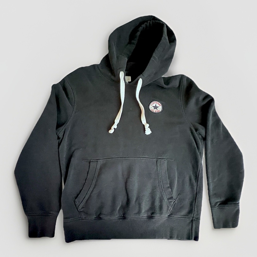 Converse All Star Hoodie Mens M‎ Pullover Navy Blue Logo Patch Kangaroo Pocket